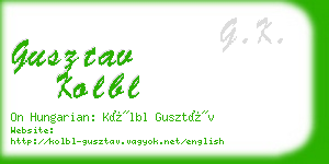 gusztav kolbl business card